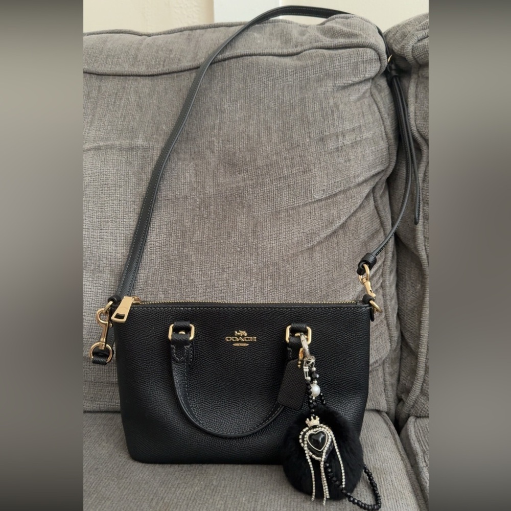 Coach Black Crossbody Bag with Gold Details